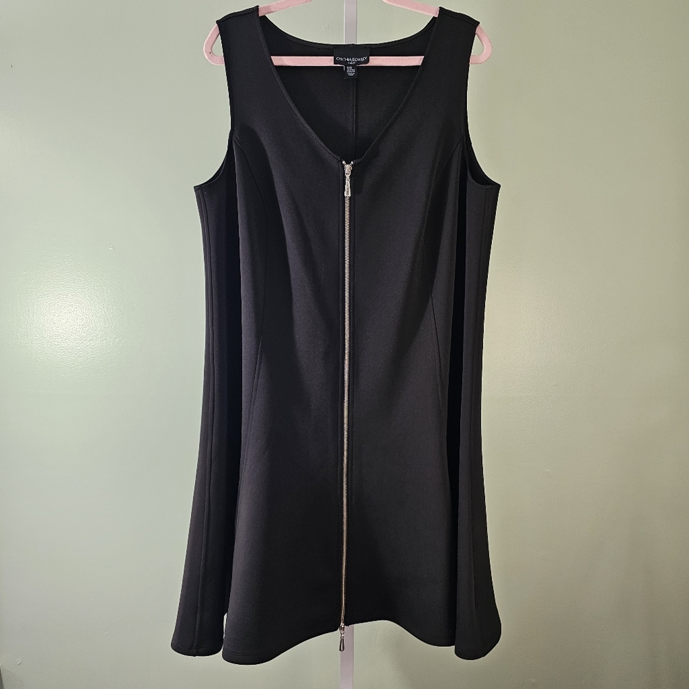 Cynthia Rowley Little Black Dress Full Zipper Swing Dress 2X
